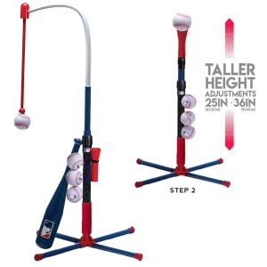  Sports Grow-with-Me Kids Baseball Batting Tee + Stand Set for Youth + Toddlers - Youth Baseball, Softball + Teeball Hitting Tee Set for Boys 