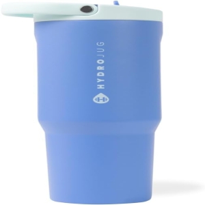 HydroJug Sport - Stainless Steel Tumbler with Straw, Vacuum Insulated, 32oz Leakproof Water Bottle, Ergonomic Design, Reusable, Dishwasher Safe, Rubbe