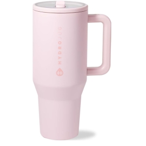 HydroJug Traveler - 32 oz Water Bottle with Handle & Flip Straw - Fits in Cup Holder, Leak Resistant Tumbler-Reusable Insulated Stainless Steel & Rubb